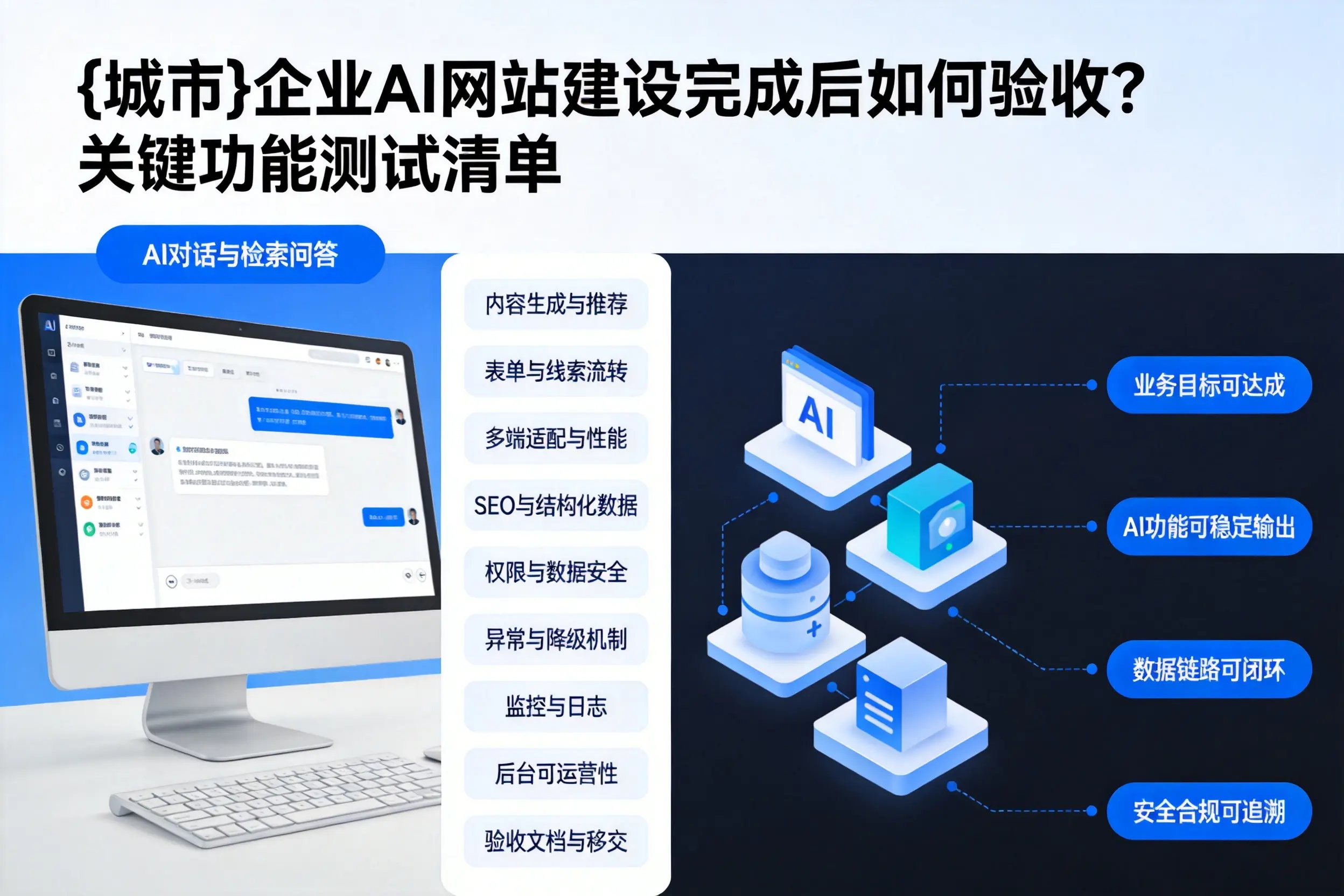 东莞企业AI网站建设完成后如何验收？关键功能测试清单
