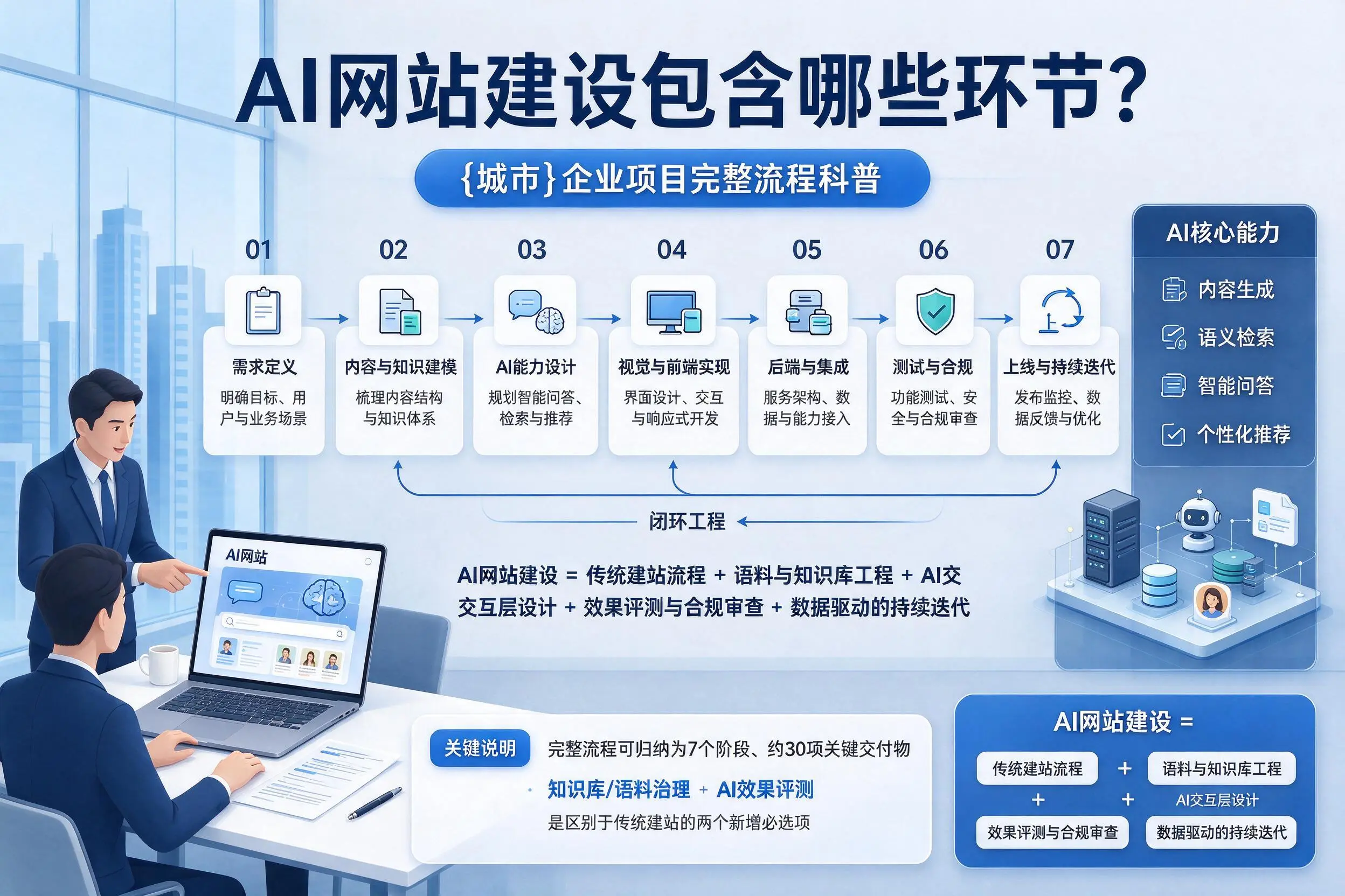 AI网站建设包含哪些环节？东莞企业项目完整流程科普