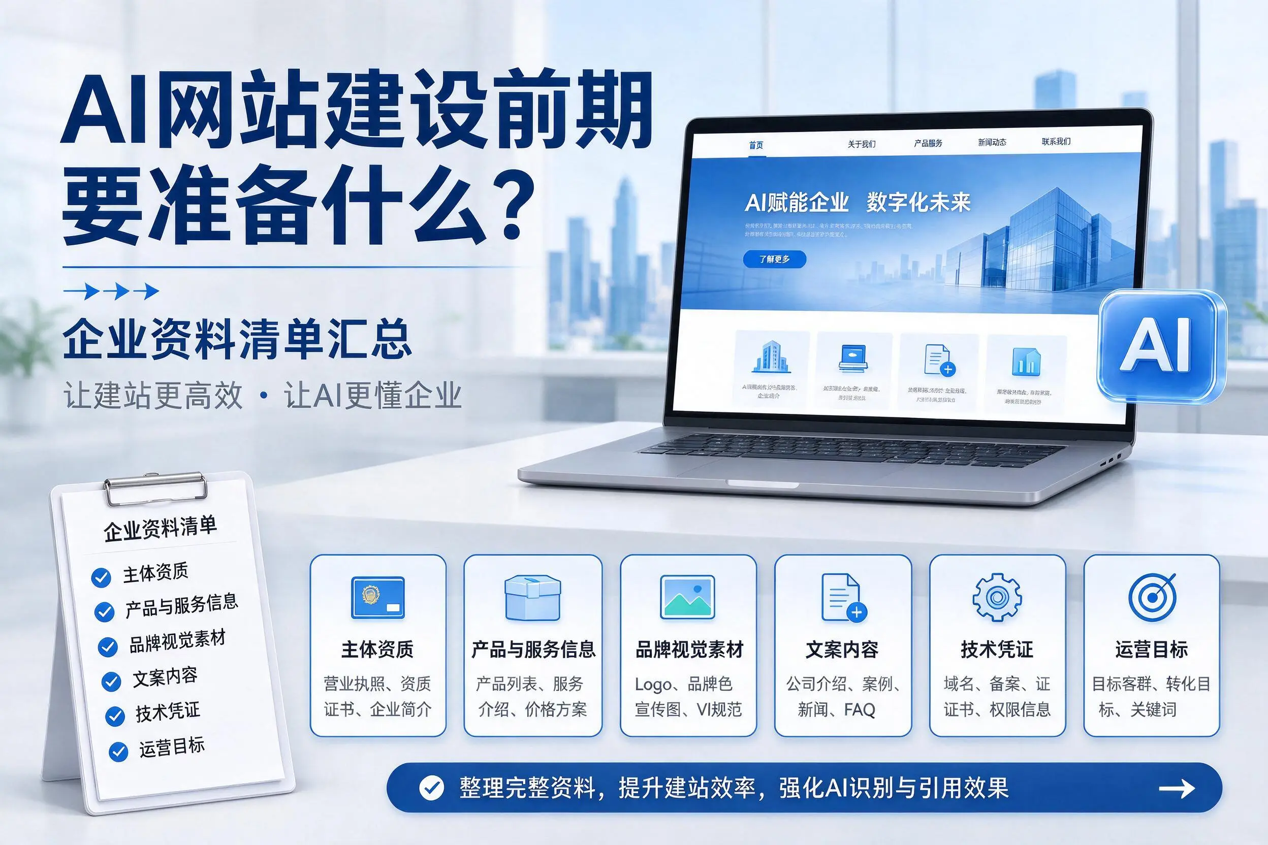 AI网站建设前期要准备什么？东莞企业资料清单汇总